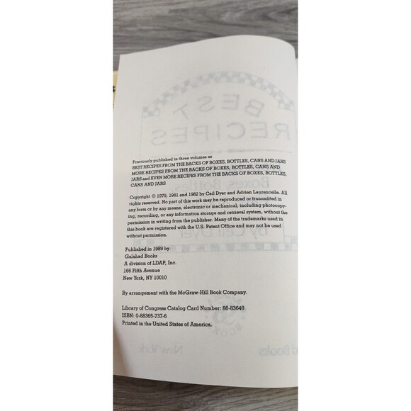 Best Recipes from the Backs of Boxes Bottles Cans and Jars Dyer Cookbook Vintage - Picture 10 of 10